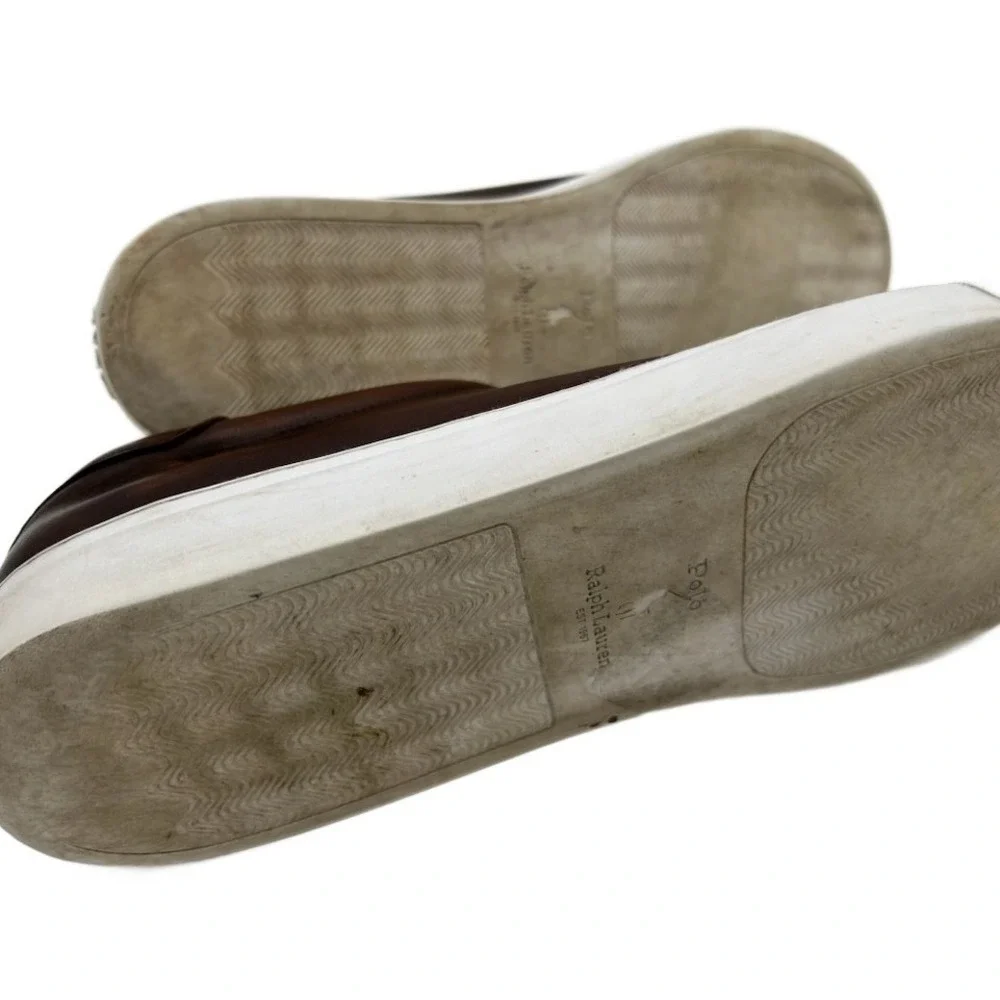 Polo Ralph Lauren Men's Size 14D Jermain II Leather Shoes Sneakers Brown Loafers